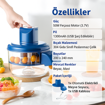 Şarjlı Meyve & Sebze Soyucu – Zahmetsiz ve Hızlı!